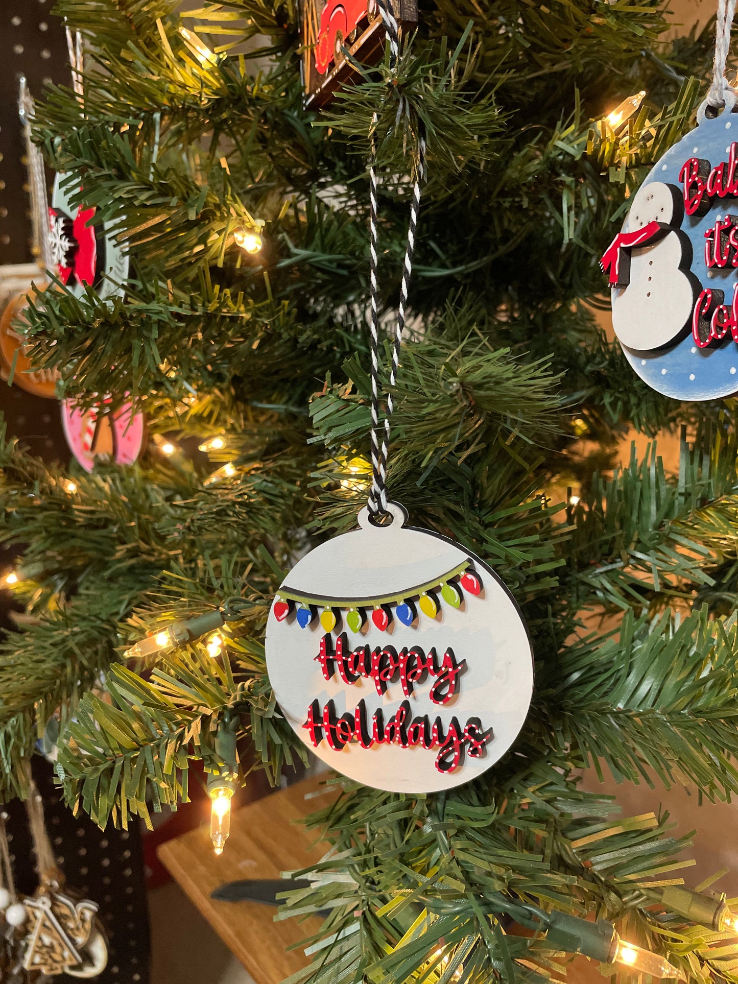 Ornament- Happy Holiday Lights