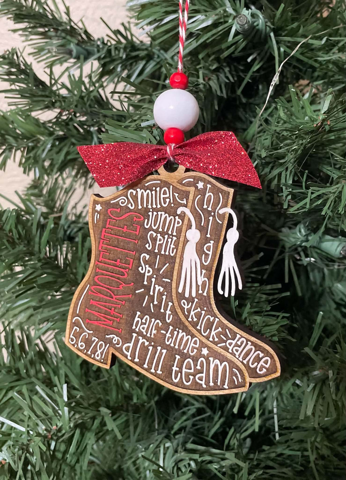 Marquette Word Boot Ornament