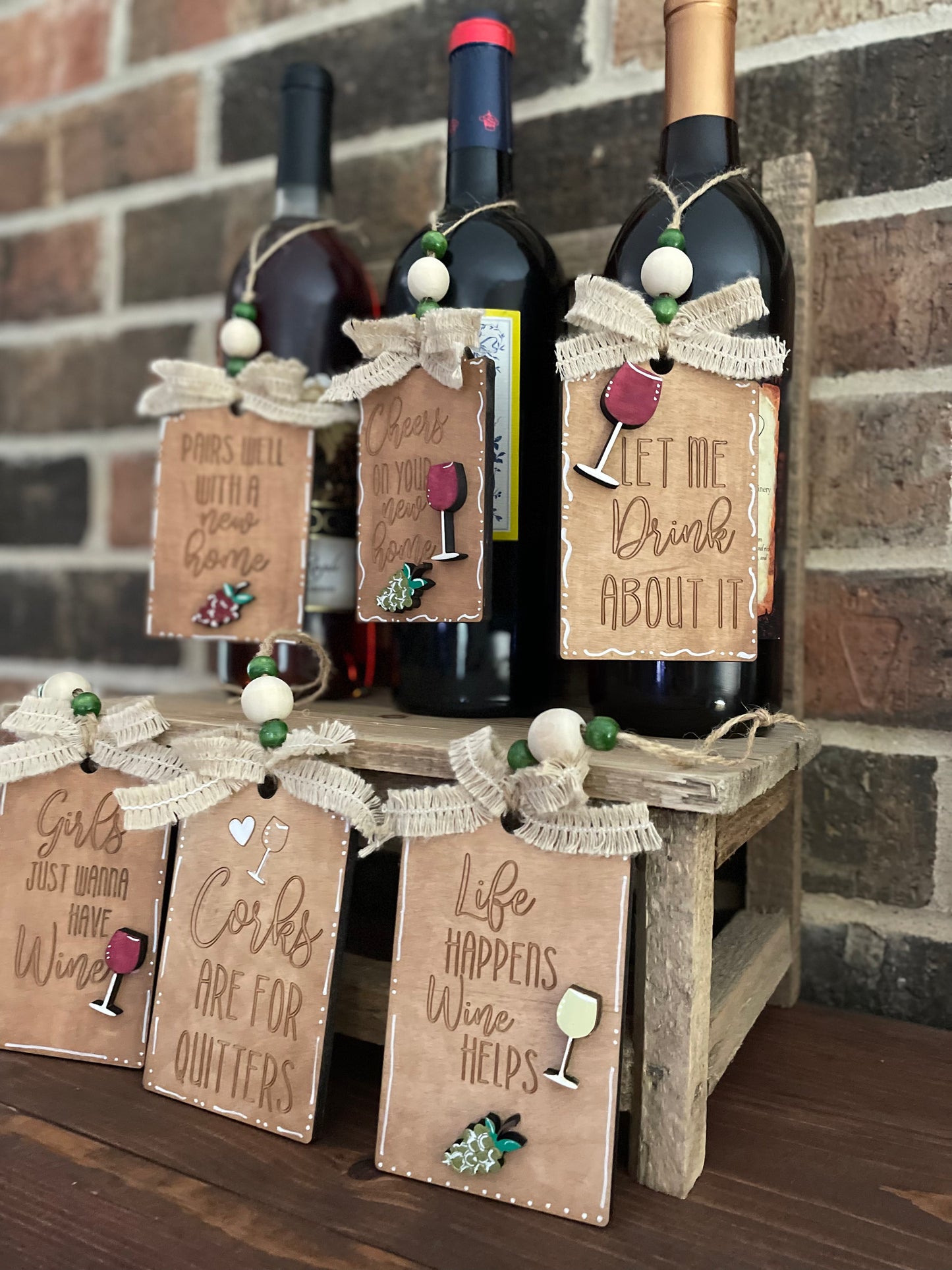Wine Tags- Rounded design top