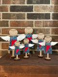 Angels- Standing Set of 3 Blue Denim