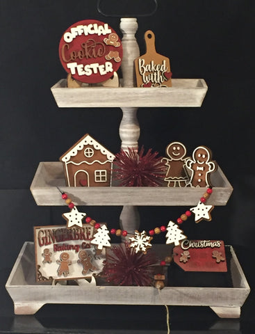 Tiered Tray Set- Gingerbread