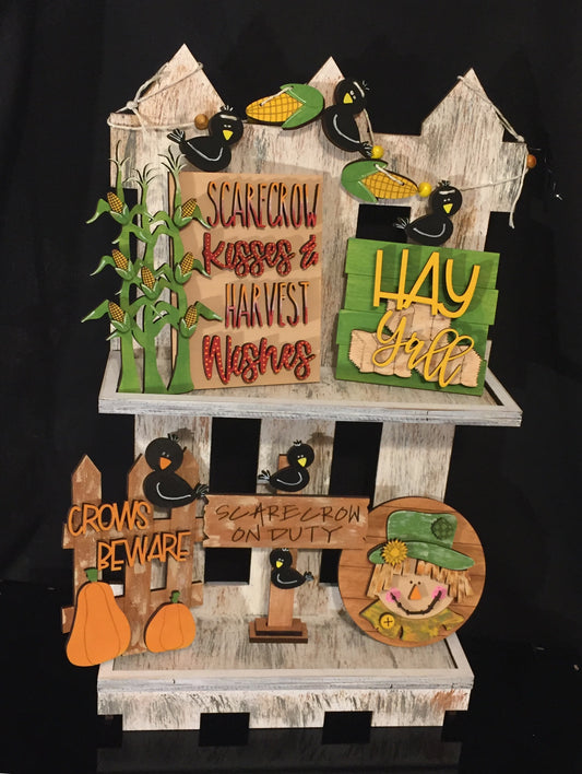 Tiered Tray Set Scarecrow