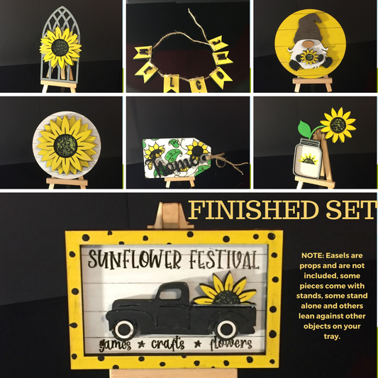 Tiered Tray Set- Sunflower Gnome