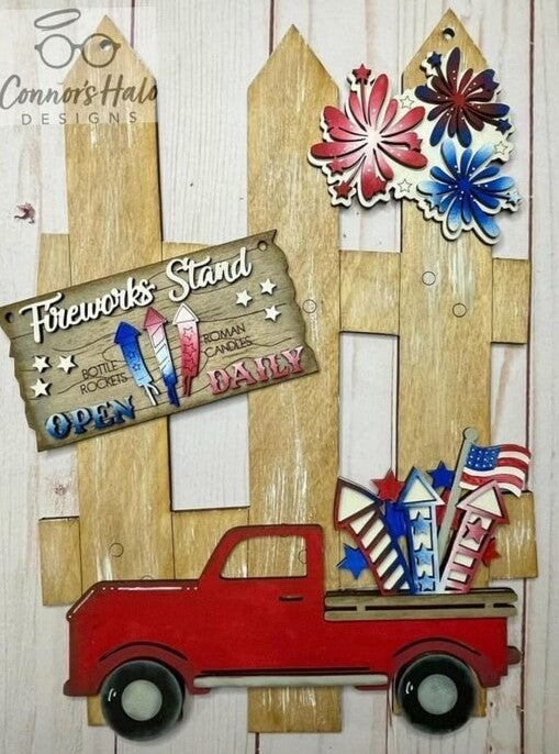 Interchangeable Fence Set- Patriotic Truck