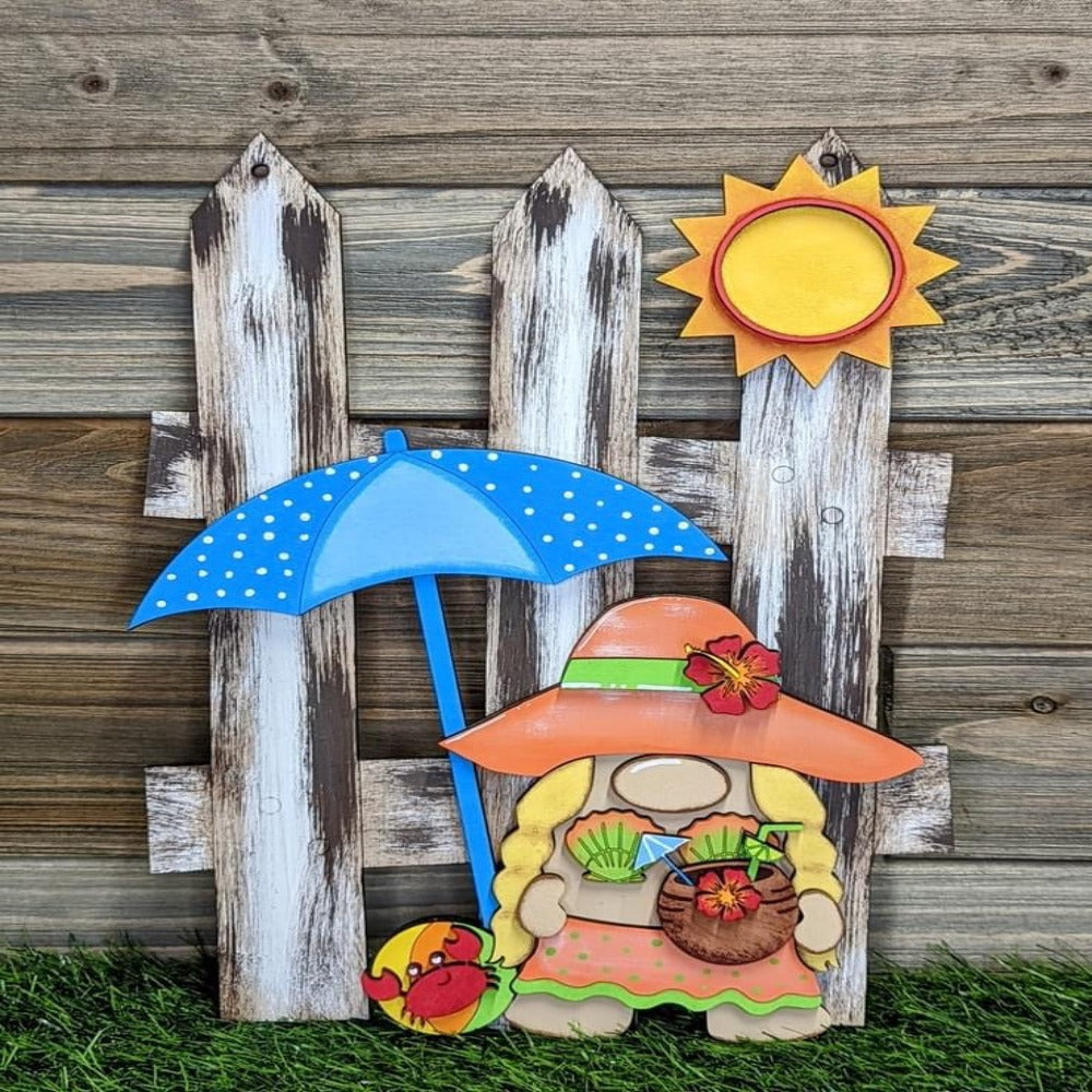 Interchangeable Fence Set- Summer Girl Gnome