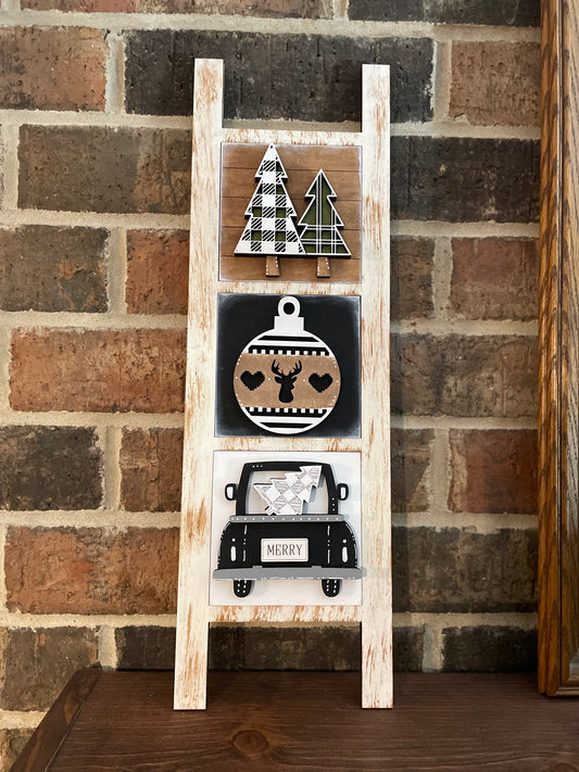 Interchangeable Leaning Ladder- Farmhouse Christmas
