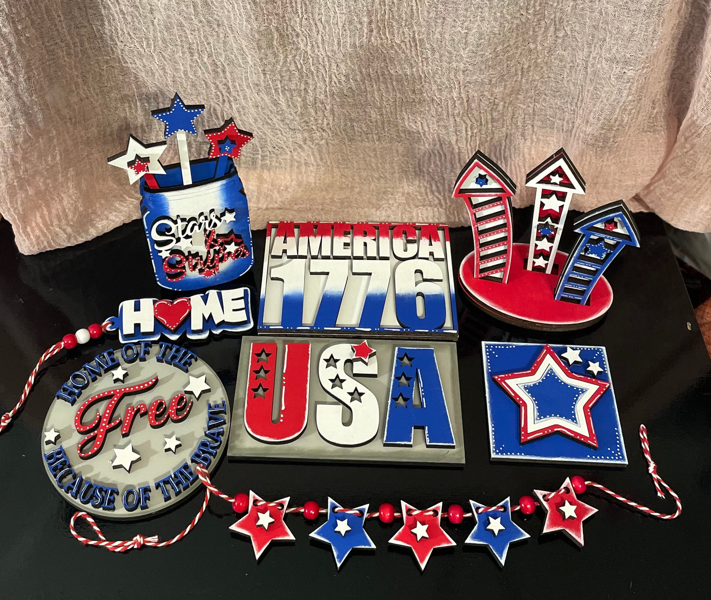 Tiered Tray Set- Stars and Stripes