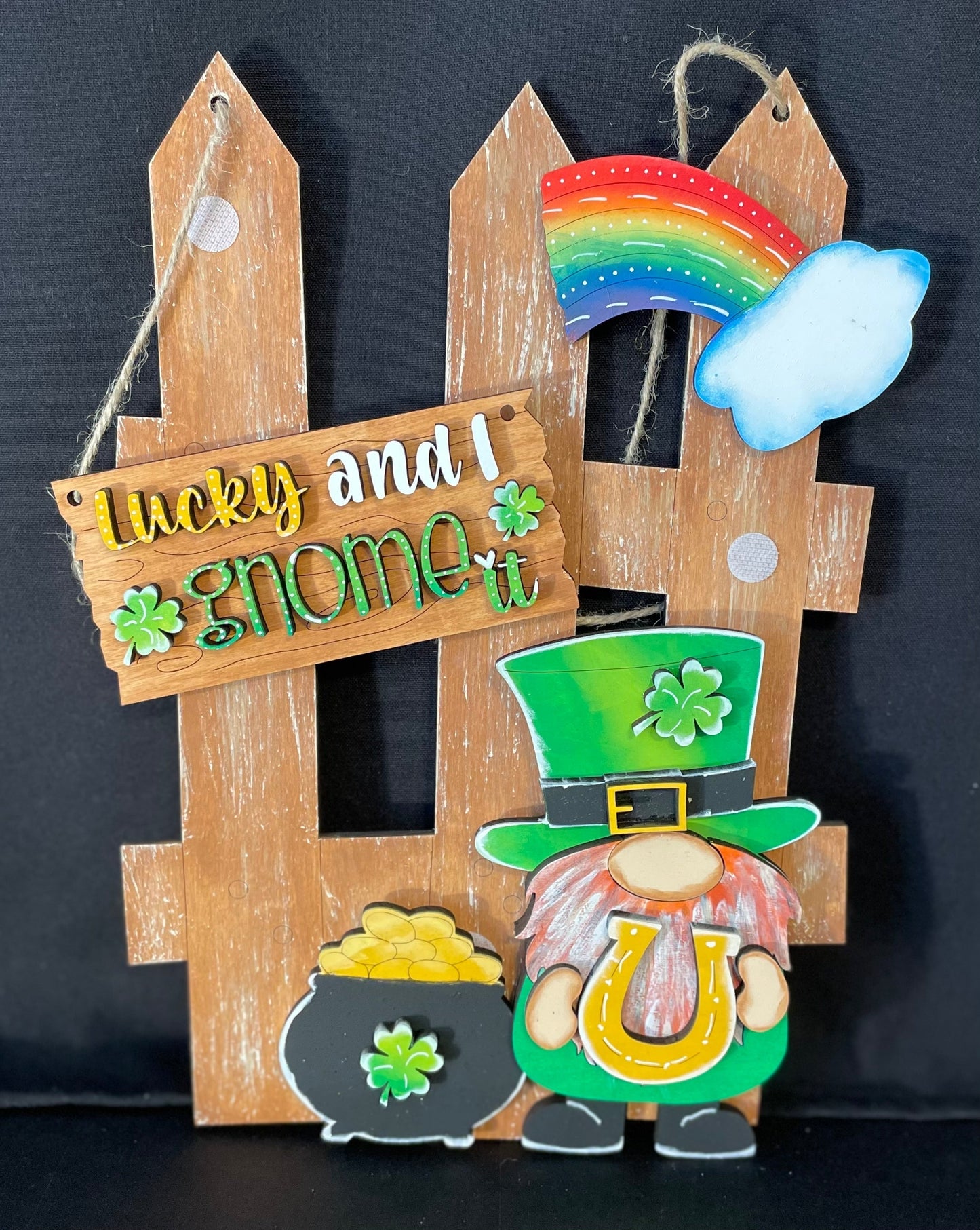 Interchangeable Fence Decor- Lucky and I Gnome It