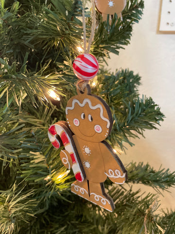 Gingerbread Standing with Candy Cane
