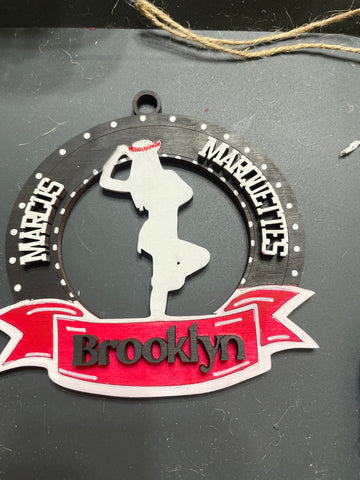 Marcus Marquettes Round with Banner Ornament