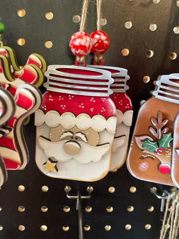 Jar Style Ornament- Santa Face