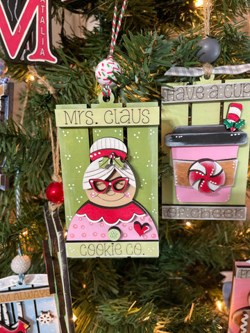 Mrs. Claus Cookie Company Pallet Ornament