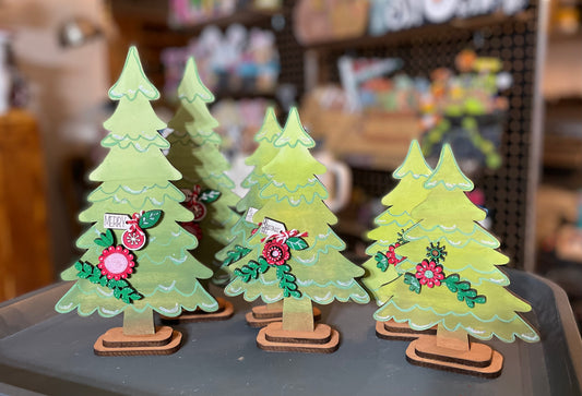 Floral Christmas Trees SET OF 3