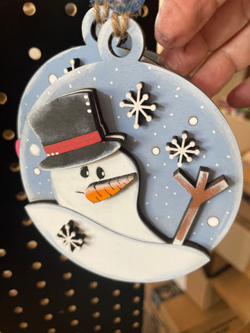 Melting Snowman Ornament