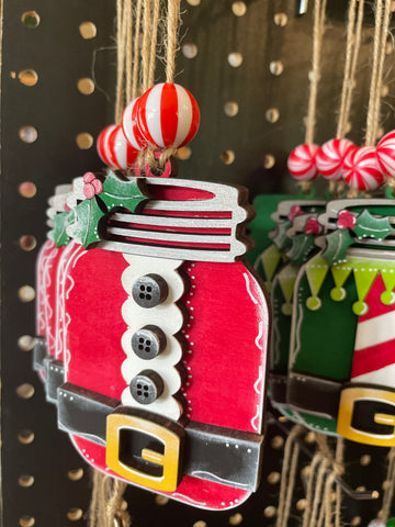 Jar Style Ornament- Santa Belly