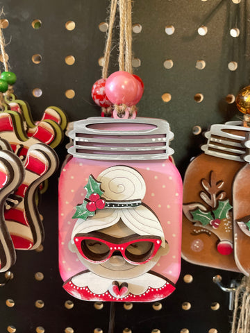 Jar Style Ornament- Mrs. Claus