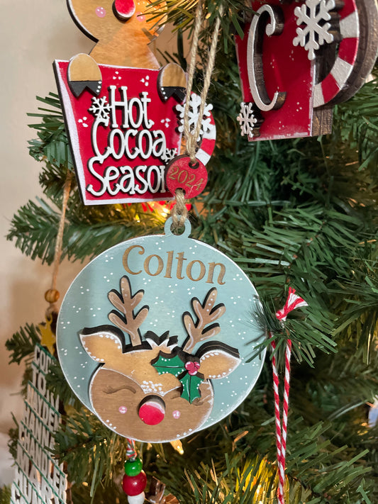 Baby Reindeer Round PERSONALIZED