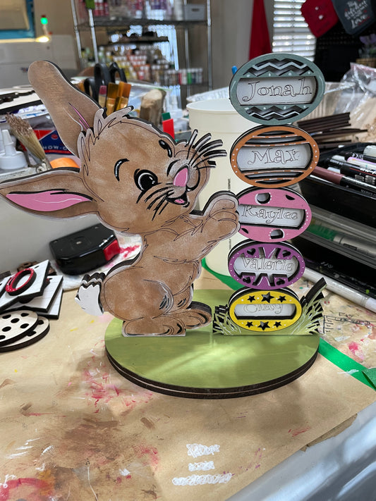 Bunny with Personalized Eggs