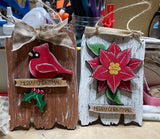 Plank Sign- Poinsettia