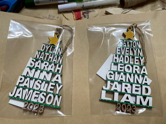 Christmas Tree Name Ornament (2-4)