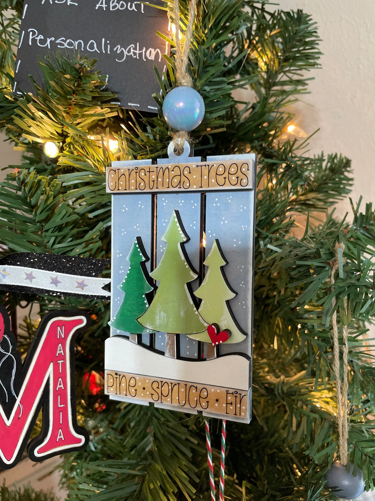 Christmas Trees Pallet Ornament