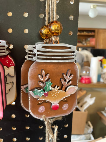 Jar Style Ornament- Reindeer