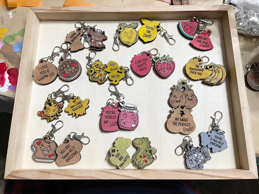 Pun-ny Keychains and Backpack Clips