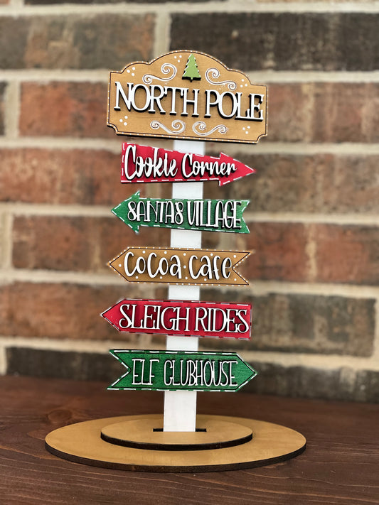 North Pole Directional Sign