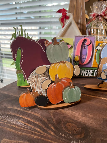Stacked Pumpkins Gnome Tiered Tray Size