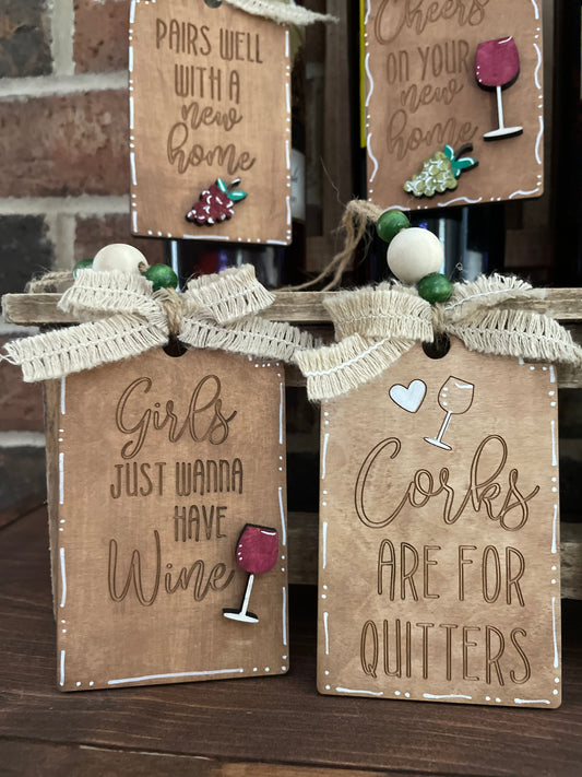 Wine Tags- Rounded design top