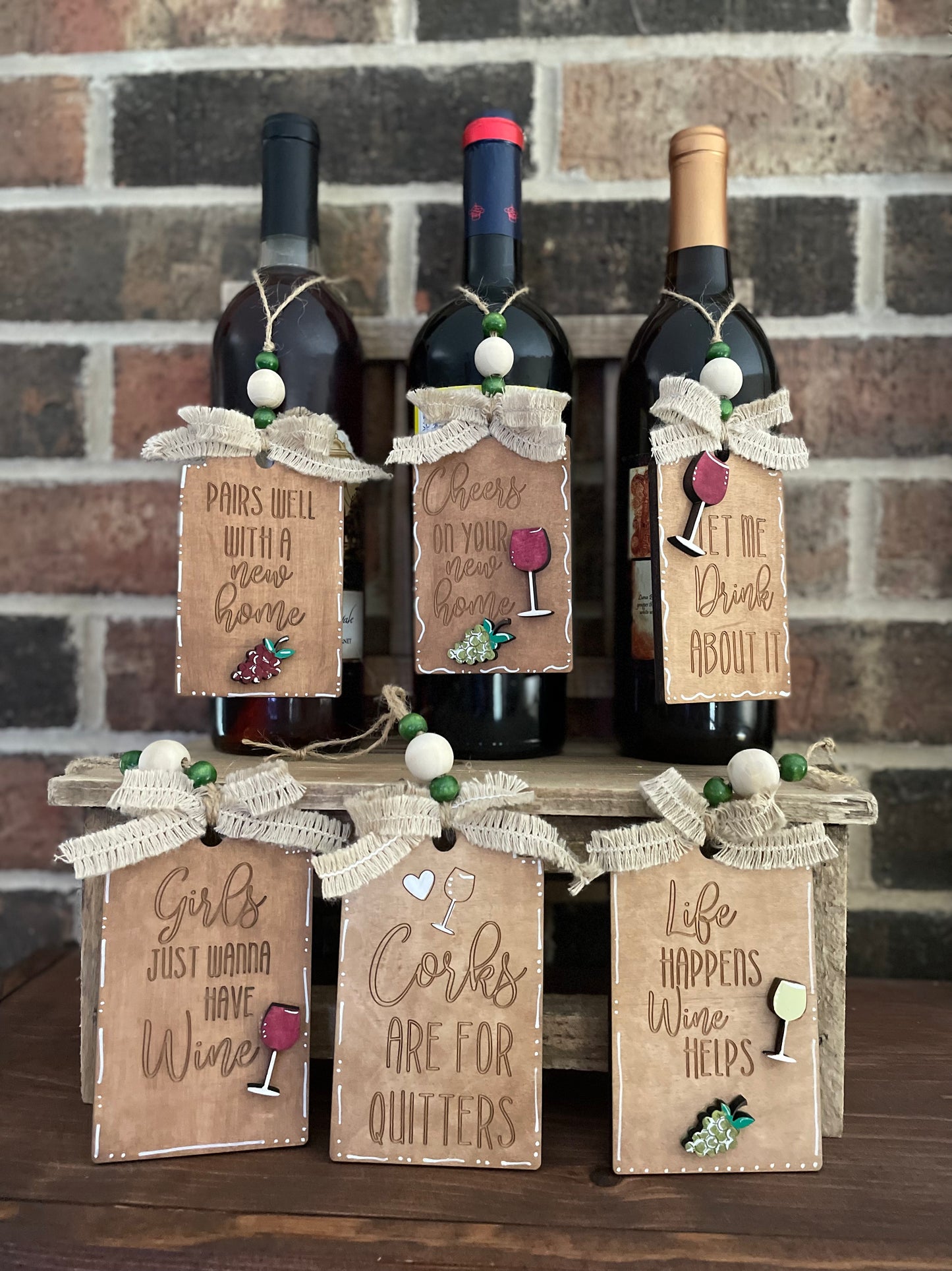 Wine Tags- Rounded design top