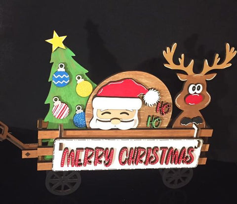 Hay Wagon- Interchangeable Merry Christmas