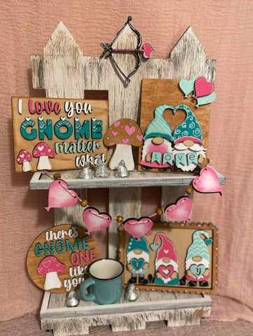 Tiered Tray Set- Gnome Love