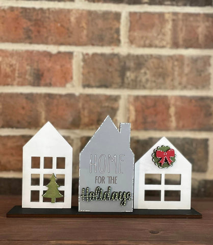 Mini Houses- Set of 3 Home for the Holidays