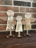 Angels- Standing Set of 3 Gold