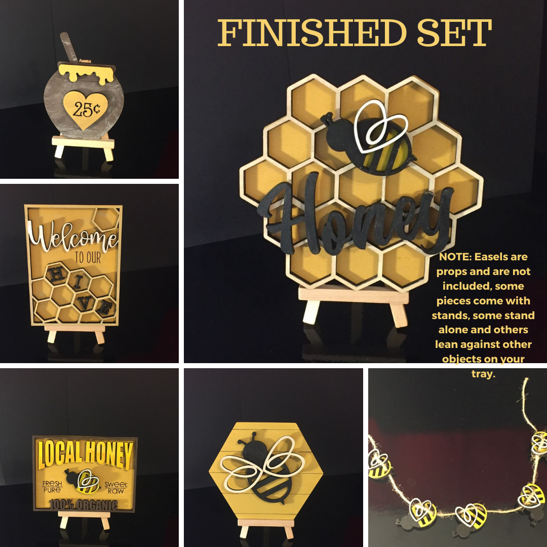 Tiered Tray Set- Honey Bee