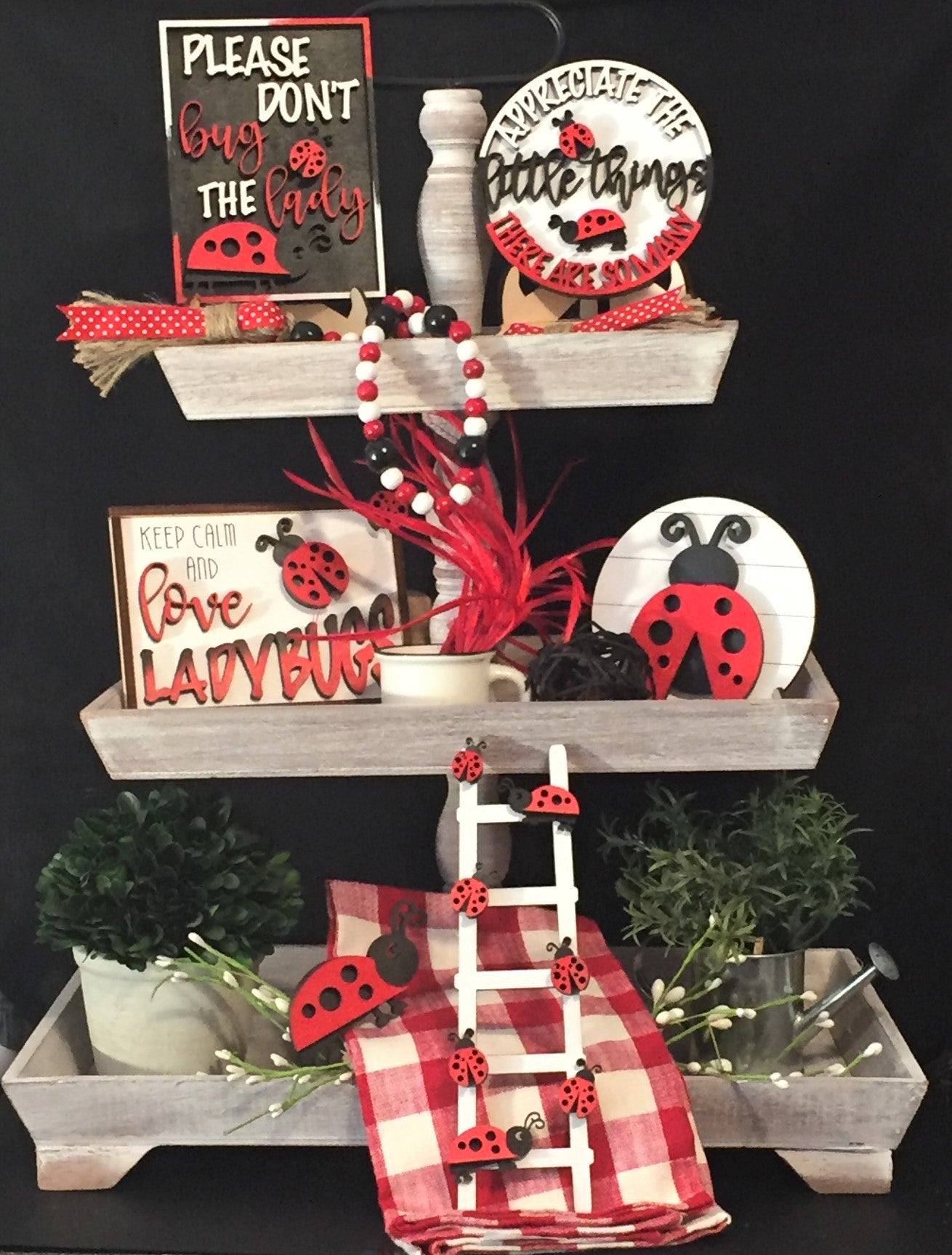 Tiered Tray Set- Ladybug