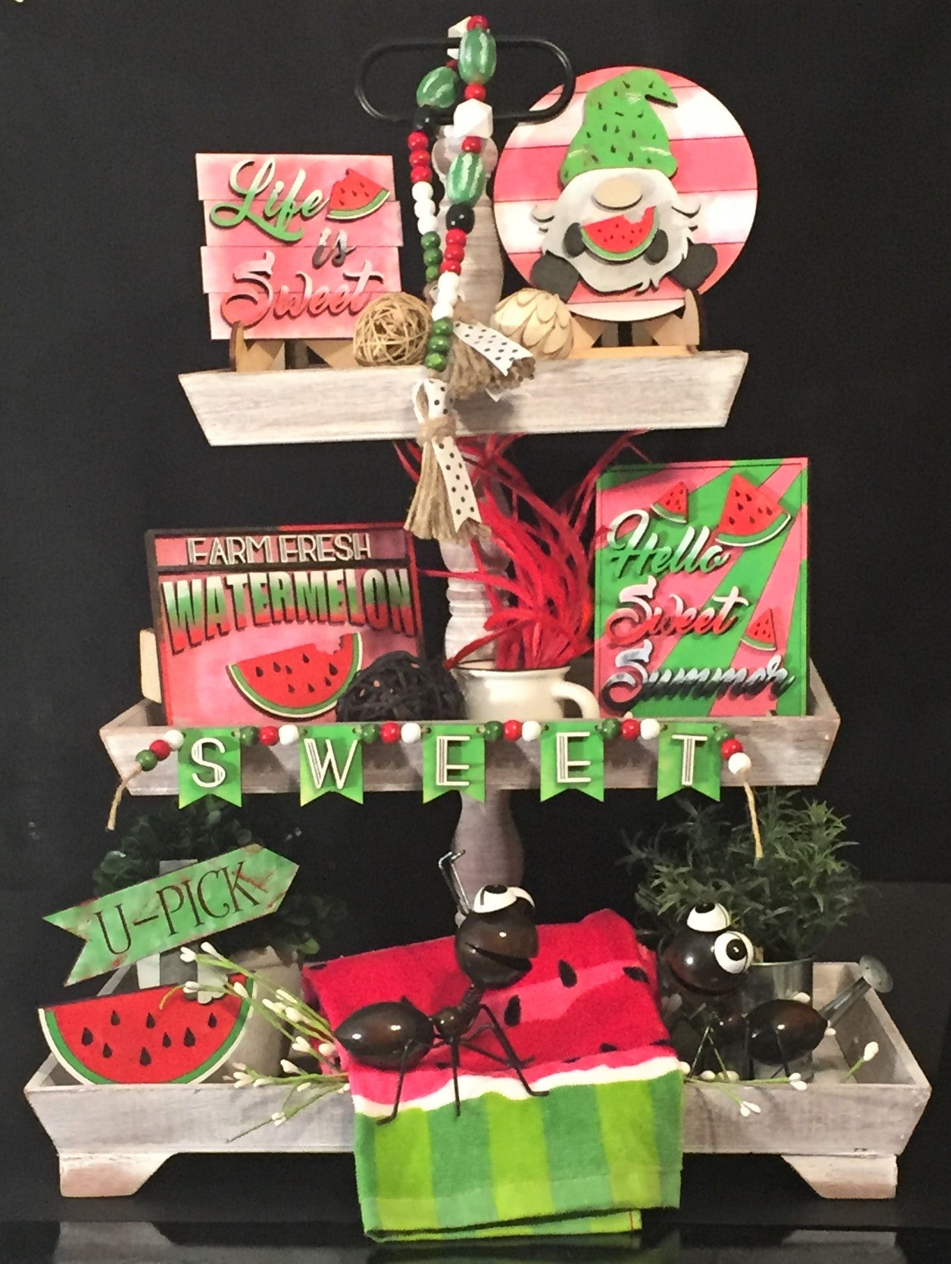 Tiered Tray Set- Watermelon