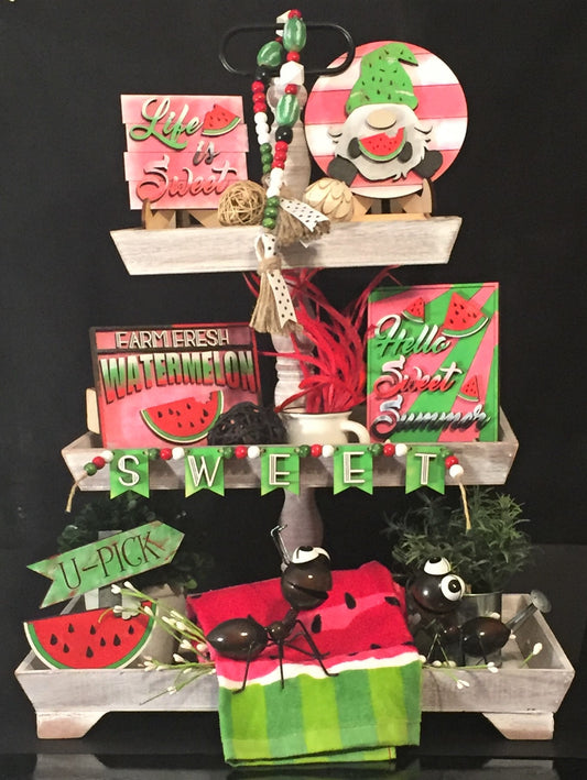 Tiered Tray Set- Watermelon
