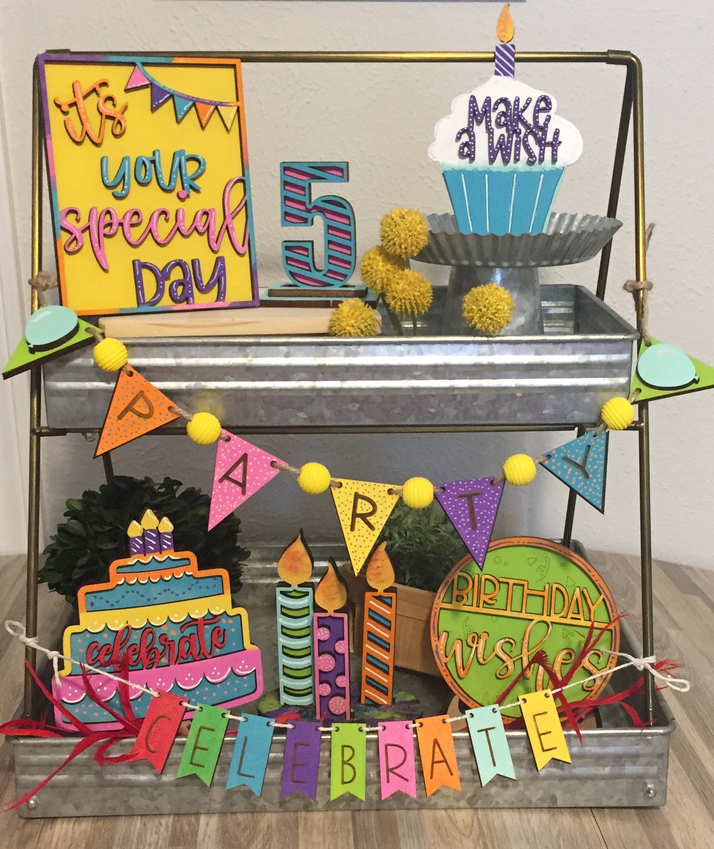 Tiered Tray Set- Birthday
