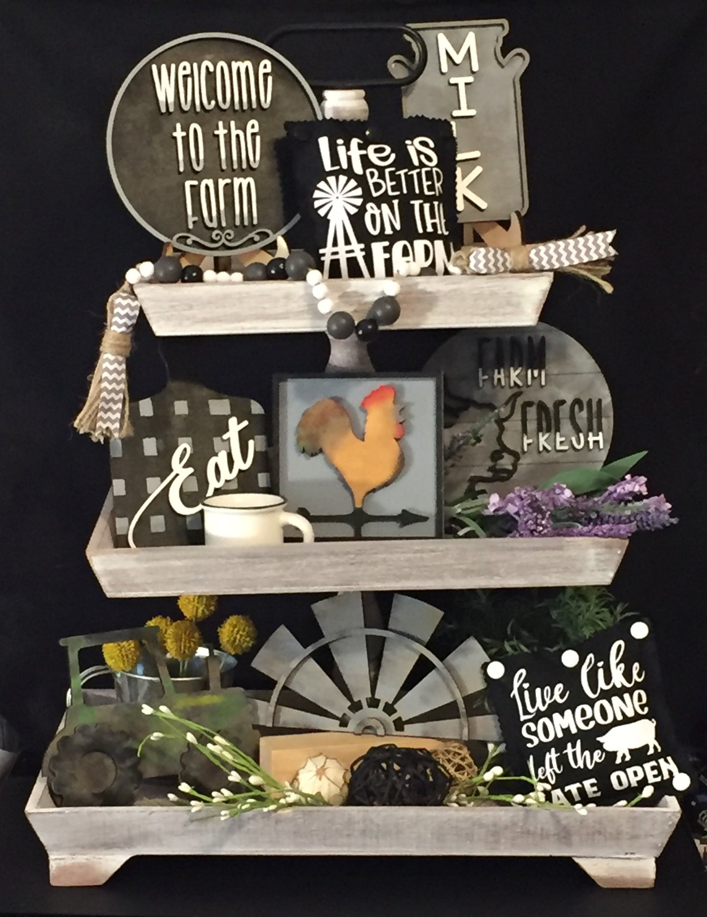 Tiered Tray Set- Farm