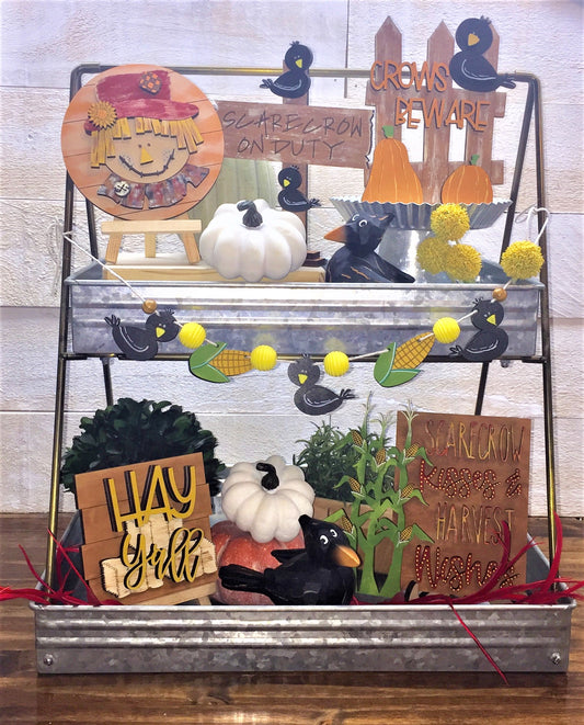 Tiered Tray Set Scarecrow