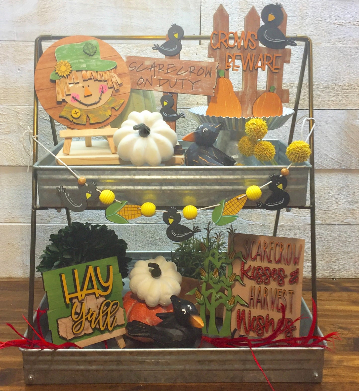 Tiered Tray Set Scarecrow