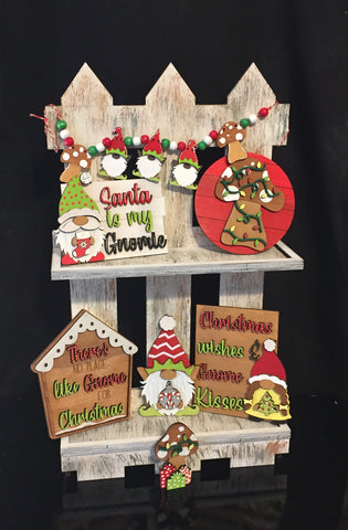 Tiered Tray Set- Christmas Gnome