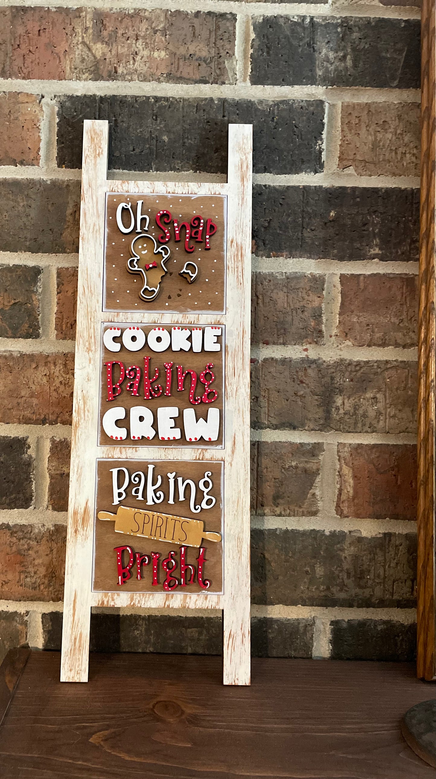 Interchangeable Leaning Ladder- Gingerbread