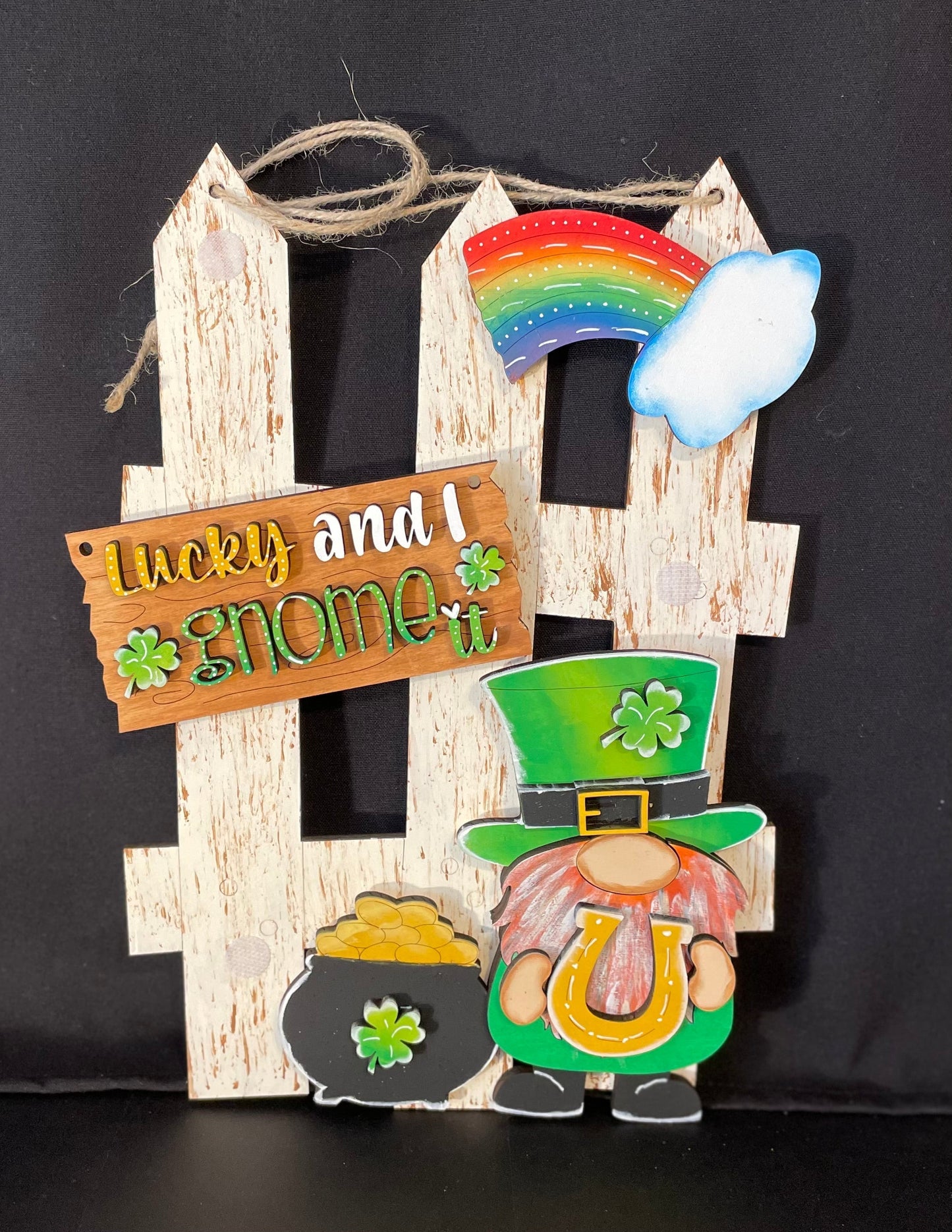 Interchangeable Fence Decor- Lucky and I Gnome It