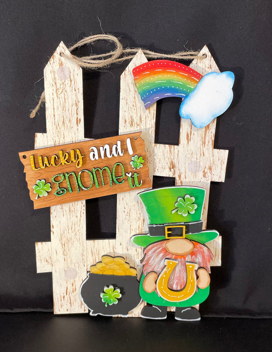 Interchangeable Fence Decor- Lucky and I Gnome It