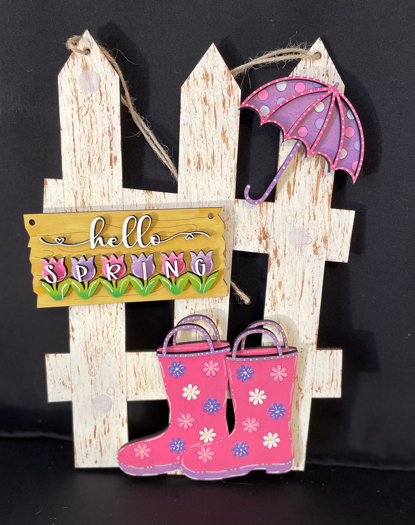 Interchangeable Fence Decor Hello Spring