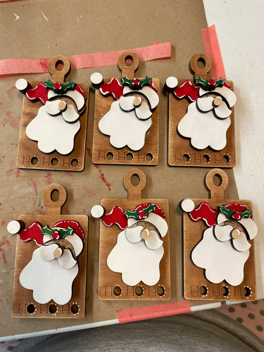 Ornaments- Santa on a Bread Board