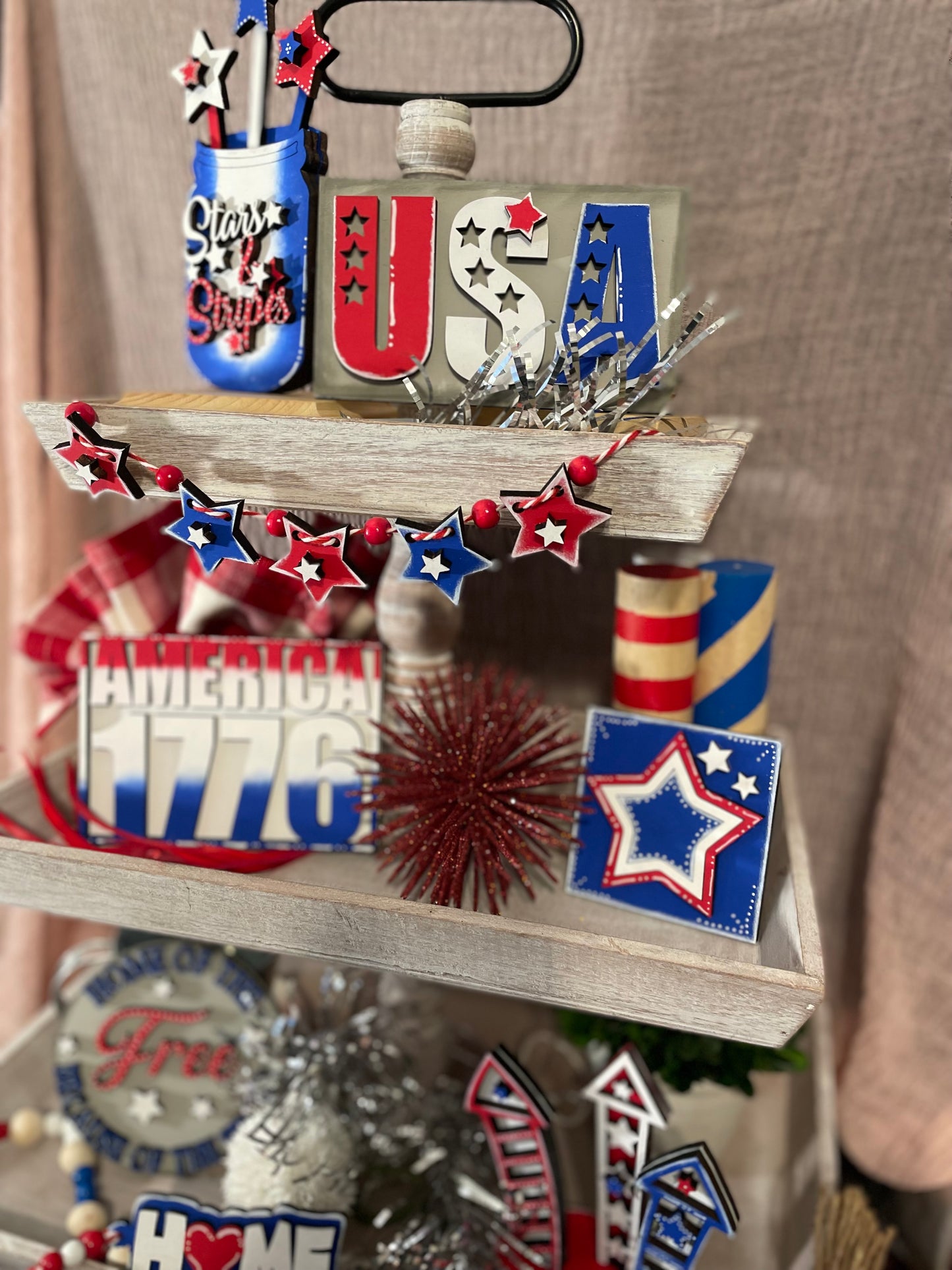 Tiered Tray Set- Stars and Stripes